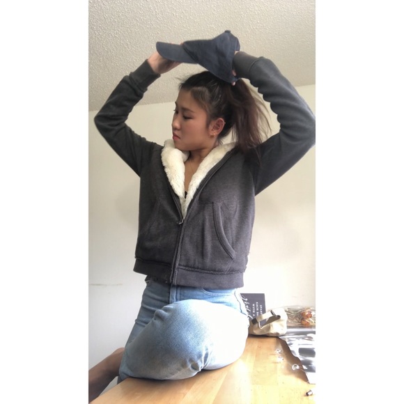 Abercrombie & Fitch fuzzy jacket - Picture 2 of 3